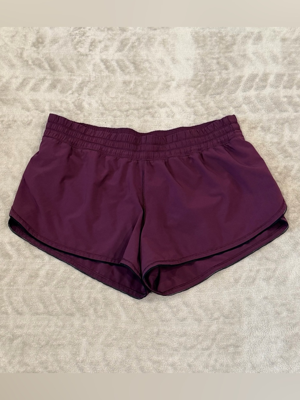 Lululemon Track That High Rise Lined Plum Purple Running Shorts Size 10